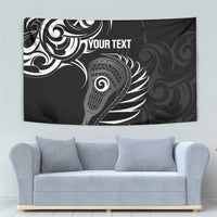 Personalised New Zealand Silver Fern Lacrosse Tapestry Aotearoa Maori Pattern LT14 - Polynesian Pride