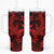 Polynesian Tumbler With Handle Red Hawaiian Tribal Hammerhead Shark