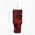 Polynesian Tumbler With Handle Red Hawaiian Tribal Hammerhead Shark