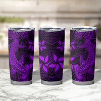 Polynesian Tumbler Cup Purple Hawaiian Tribal Hammerhead Shark LT14 - Polynesian Pride