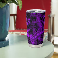 Polynesian Tumbler Cup Purple Hawaiian Tribal Hammerhead Shark LT14 - Polynesian Pride