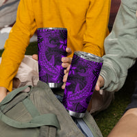 Polynesian Tumbler Cup Purple Hawaiian Tribal Hammerhead Shark LT14 - Polynesian Pride