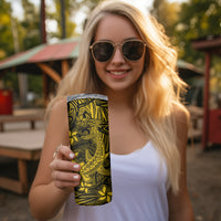 Polynesian Skinny Tumbler Gold Hawaiian Tribal Hammerhead Shark LT14 - Polynesian Pride
