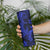 Polynesian Skinny Tumbler Blue Hawaiian Tribal Hammerhead Shark