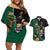 Personalised New Zealand And South Africa Rugby Couples Matching Off Shoulder Short Dress and Hawaiian Shirt 2024 All Black Springboks Mascots Together