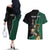 Personalised New Zealand And South Africa Rugby Couples Matching Off The Shoulder Long Sleeve Dress and Hawaiian Shirt 2024 All Black Springboks Mascots Together