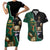 Personalised New Zealand And South Africa Rugby Couples Matching Short Sleeve Bodycon Dress and Hawaiian Shirt 2024 All Black Springboks Mascots Together