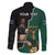 Personalised New Zealand And South Africa Rugby Family Matching Off The Shoulder Long Sleeve Dress and Hawaiian Shirt 2024 All Black Springboks Mascots Together