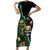 Personalised New Zealand And South Africa Rugby Family Matching Short Sleeve Bodycon Dress and Hawaiian Shirt 2024 All Black Springboks Mascots Together