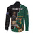 Personalised New Zealand And South Africa Rugby Long Sleeve Button Shirt 2024 All Black Springboks Mascots Together