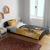 Personalised New Zealand And Australia Rugby Bedding Set 2024 All Black Wallabies Mascots Together LT14 - Polynesian Pride