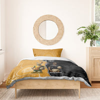 Personalised New Zealand And Australia Rugby Bedding Set 2024 All Black Wallabies Mascots Together LT14 - Polynesian Pride