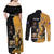 Personalised New Zealand And Australia Rugby Couples Matching Off Shoulder Maxi Dress and Long Sleeve Button Shirt 2024 All Black Wallabies Mascots Together