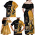 Personalised New Zealand And Australia Rugby Family Matching Off Shoulder Maxi Dress and Hawaiian Shirt 2024 All Black Wallabies Mascots Together