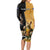 Personalised New Zealand And Australia Rugby Long Sleeve Bodycon Dress 2024 All Black Wallabies Mascots Together