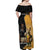 Personalised New Zealand And Australia Rugby Off Shoulder Maxi Dress 2024 All Black Wallabies Mascots Together