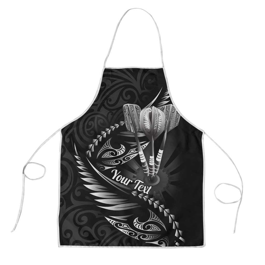 Personalised All Black New Zealand Darts Apron Aoteroa Fern Maori Galaxy Style LT14 Black - Polynesian Pride
