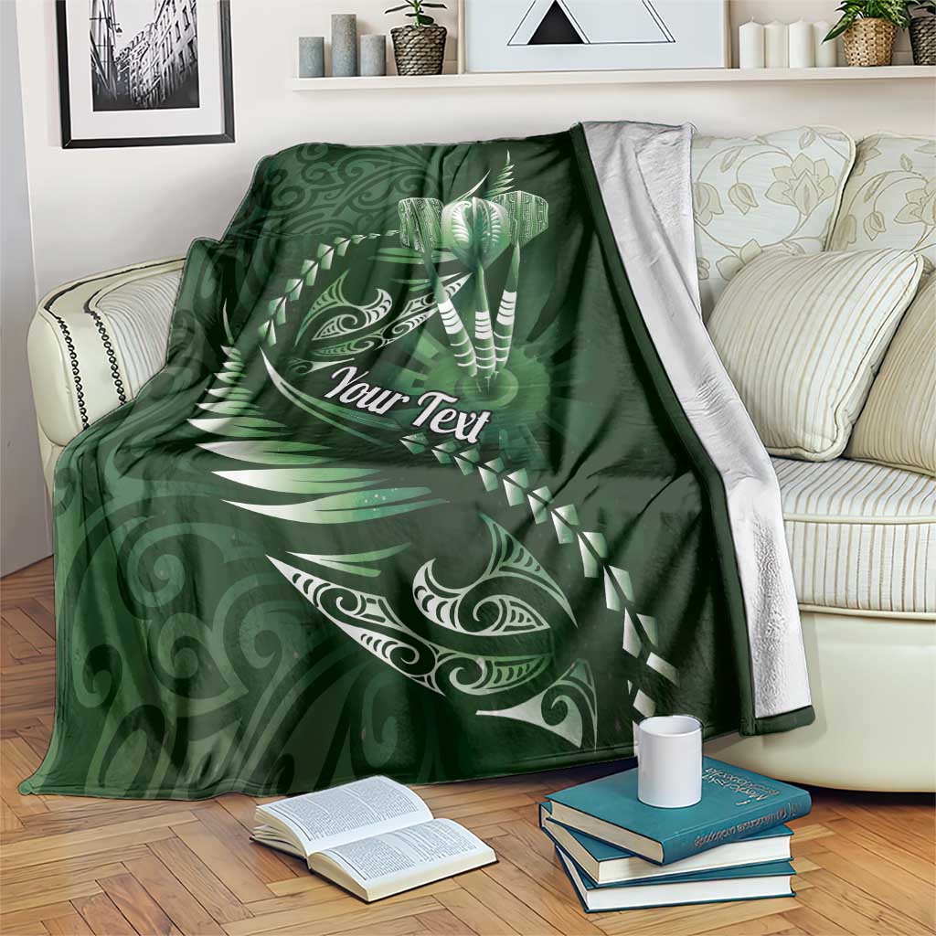 Personalised All Green New Zealand Darts Blanket Aoteroa Fern Maori Galaxy Style LT14 Green - Polynesian Pride