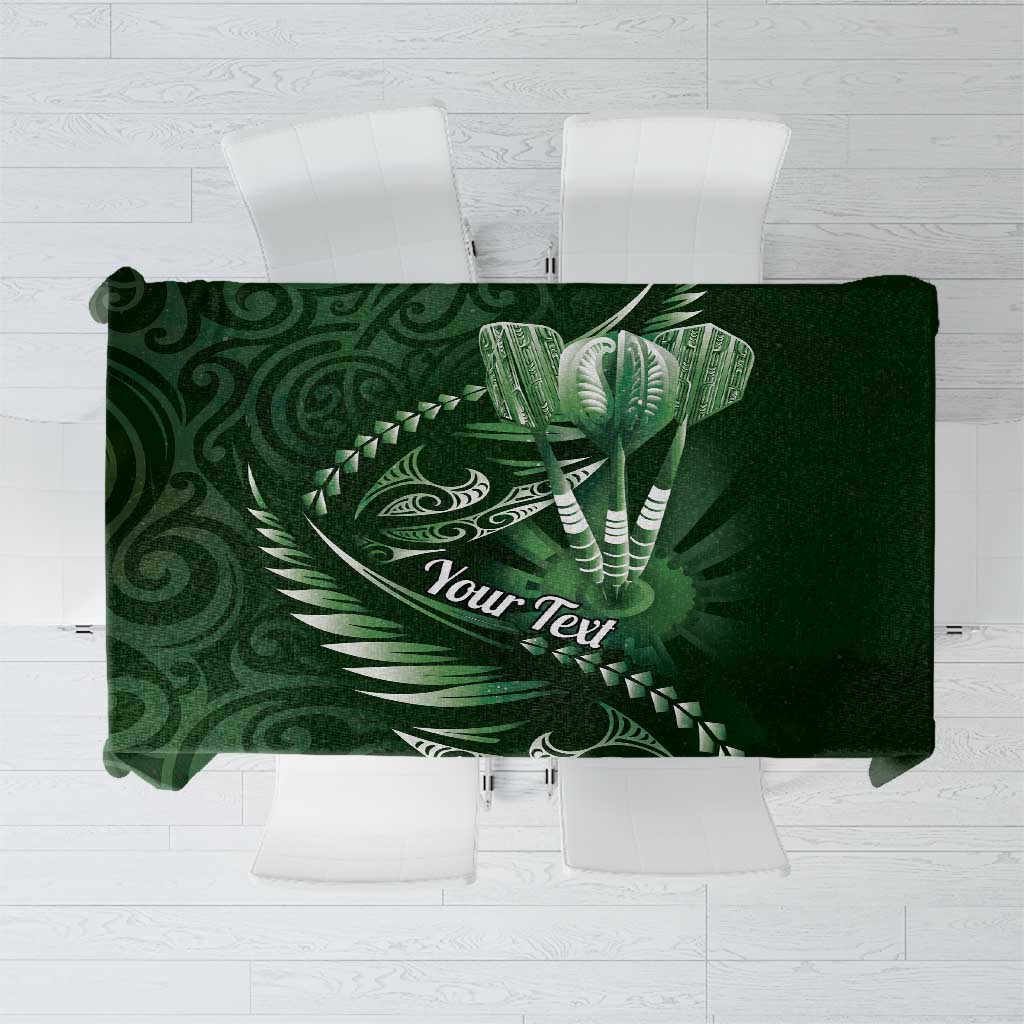 Personalised All Green New Zealand Darts Tablecloth Aoteroa Fern Maori Galaxy Style LT14 Green - Polynesian Pride