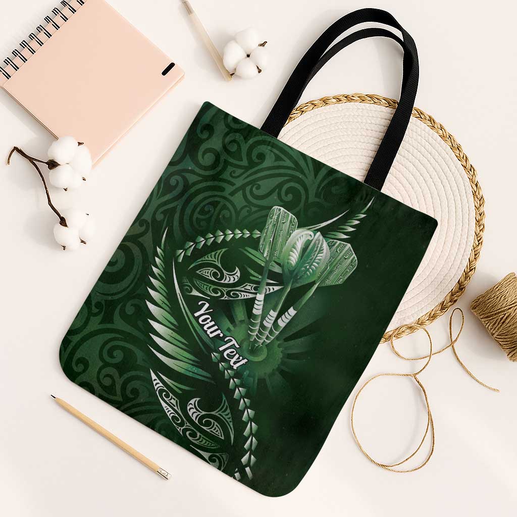 Personalised All Green New Zealand Darts Tote Bag Aoteroa Fern Maori Galaxy Style LT14 Black Strap One Size Green - Polynesian Pride