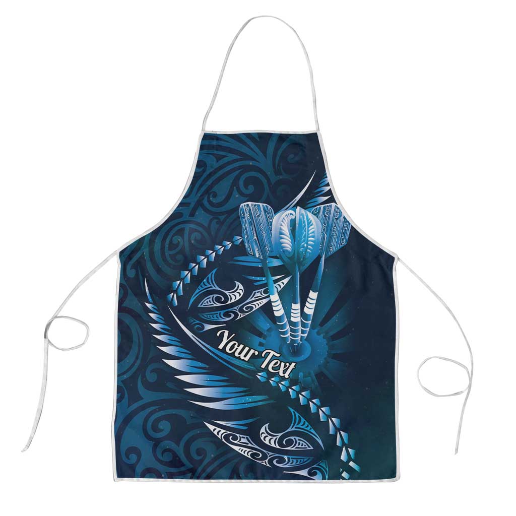 Personalised All Blue New Zealand Darts Apron Aoteroa Fern Maori Galaxy Style LT14 Blue - Polynesian Pride