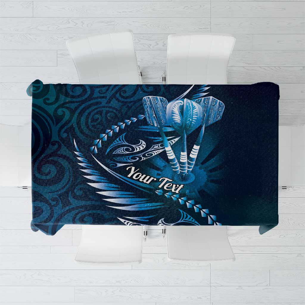Personalised All Blue New Zealand Darts Tablecloth Aoteroa Fern Maori Galaxy Style LT14 Blue - Polynesian Pride