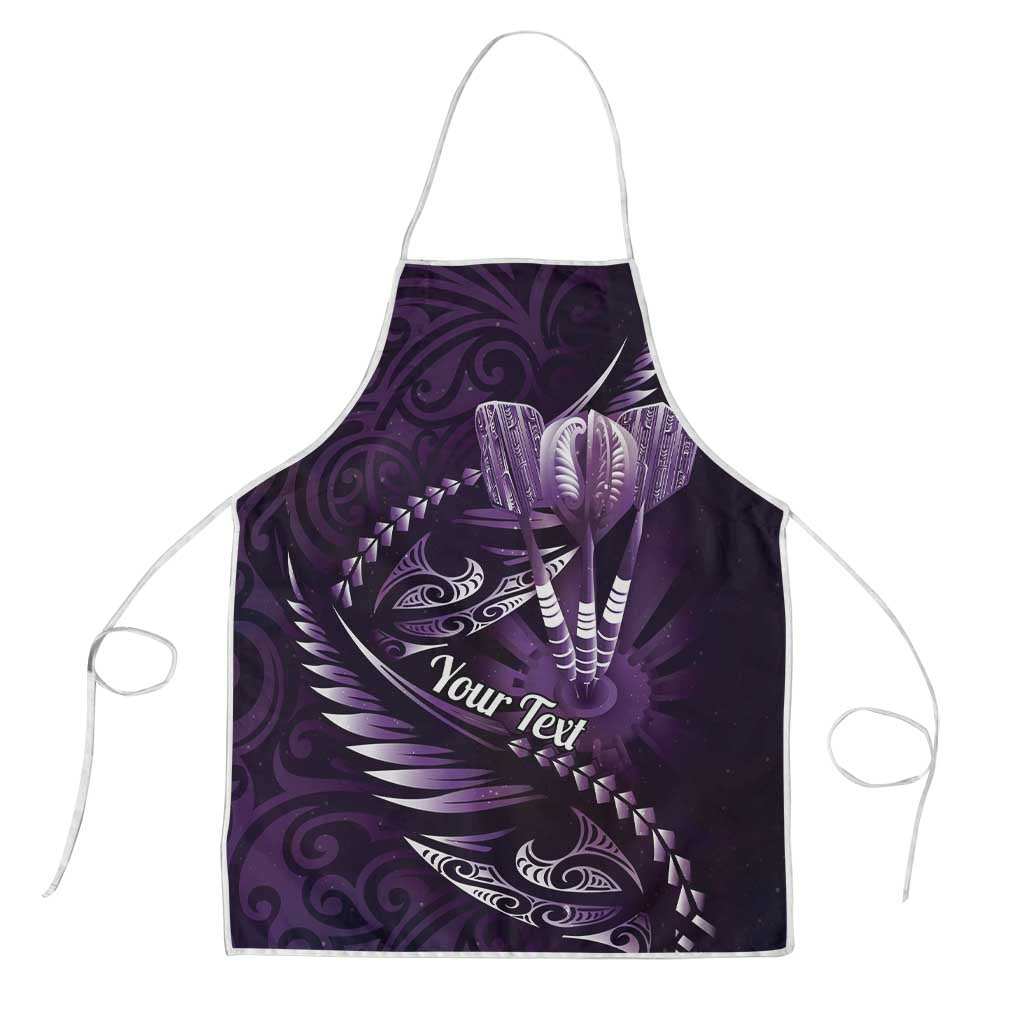 Personalised All Purple New Zealand Darts Apron Aoteroa Fern Maori Galaxy Style LT14 Purple - Polynesian Pride