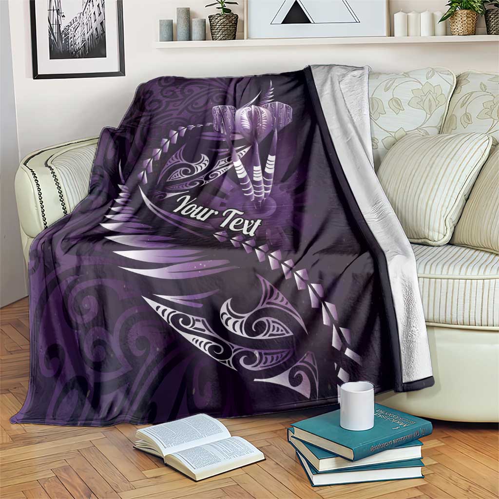 Personalised All Purple New Zealand Darts Blanket Aoteroa Fern Maori Galaxy Style LT14 Purple - Polynesian Pride