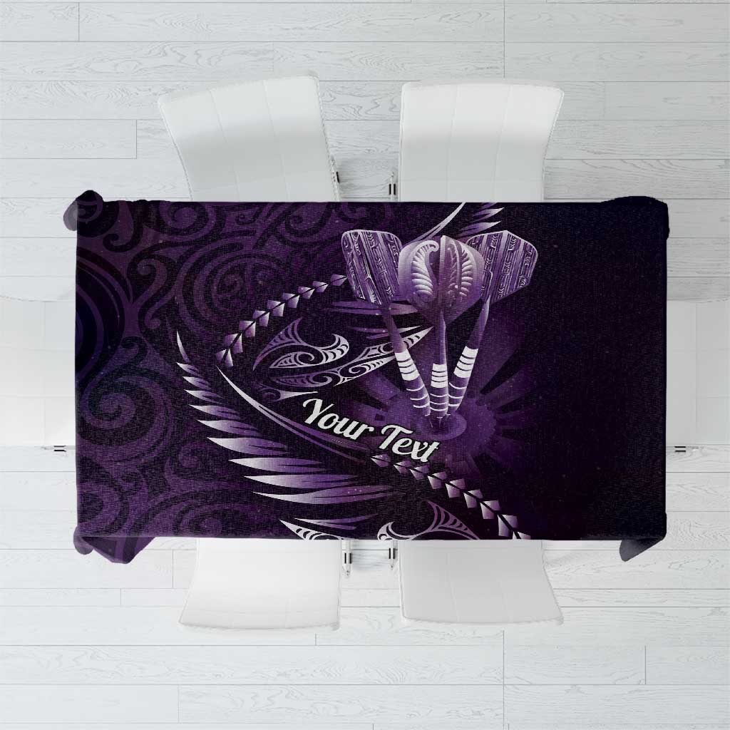 Personalised All Purple New Zealand Darts Tablecloth Aoteroa Fern Maori Galaxy Style LT14 Purple - Polynesian Pride