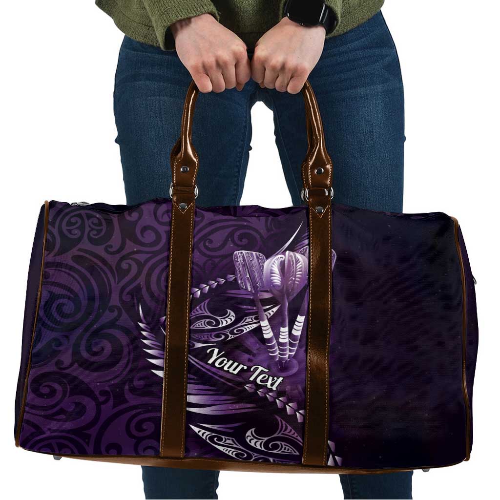 Personalised All Purple New Zealand Darts Travel Bag Aoteroa Fern Maori Galaxy Style LT14 Purple - Polynesian Pride