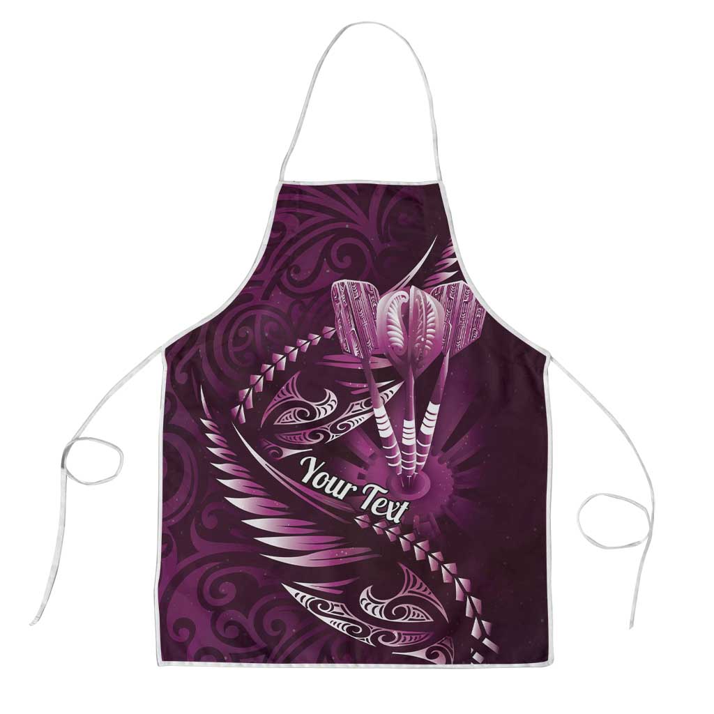 Personalised All Pink New Zealand Darts Apron Aoteroa Fern Maori Galaxy Style LT14 Pink - Polynesian Pride
