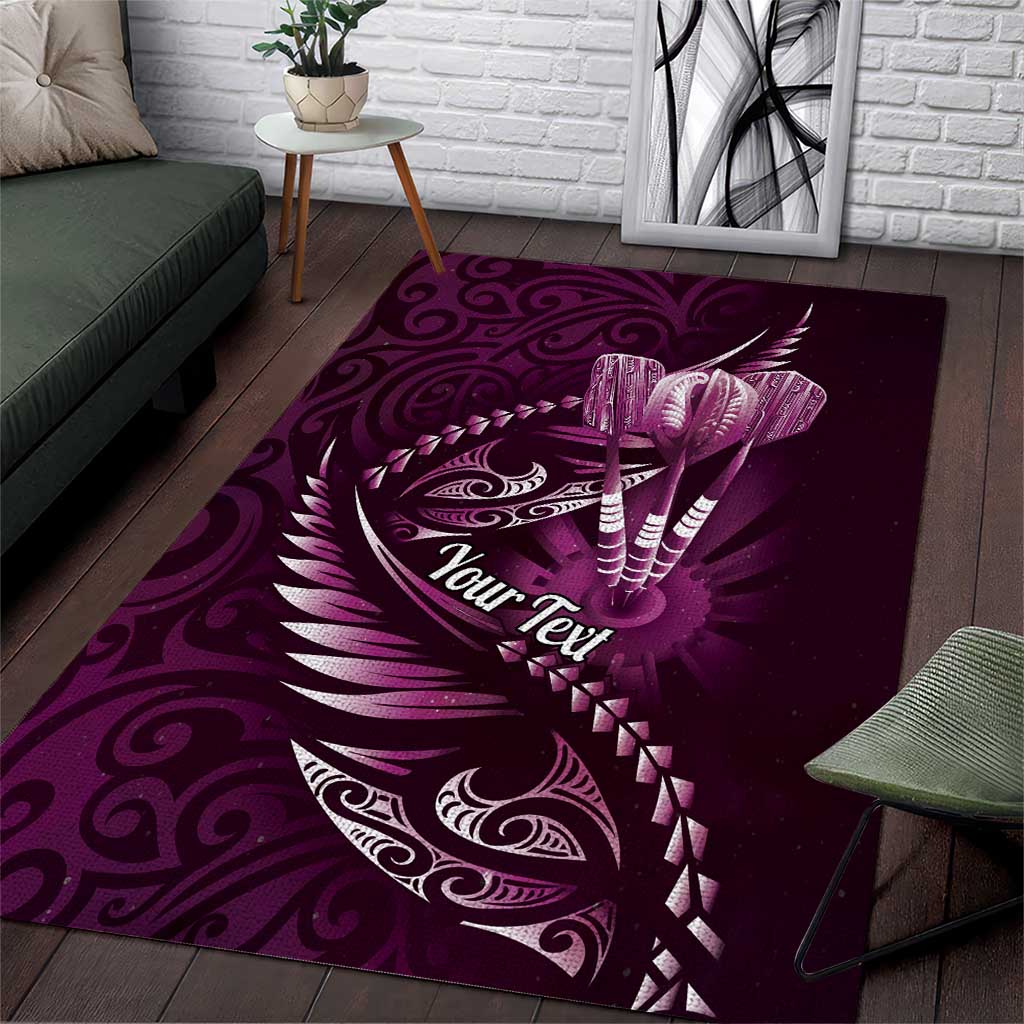 Personalised All Pink New Zealand Darts Area Rug Aoteroa Fern Maori Galaxy Style LT14 Pink - Polynesian Pride