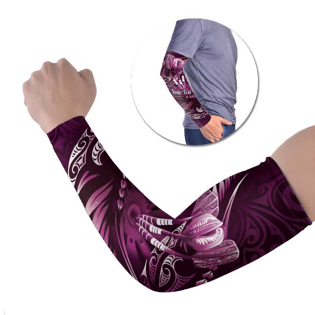 Personalised All Pink New Zealand Darts Arm Sleeves Aoteroa Fern Maori Galaxy Style LT14 Set of 2 Pink - Polynesian Pride
