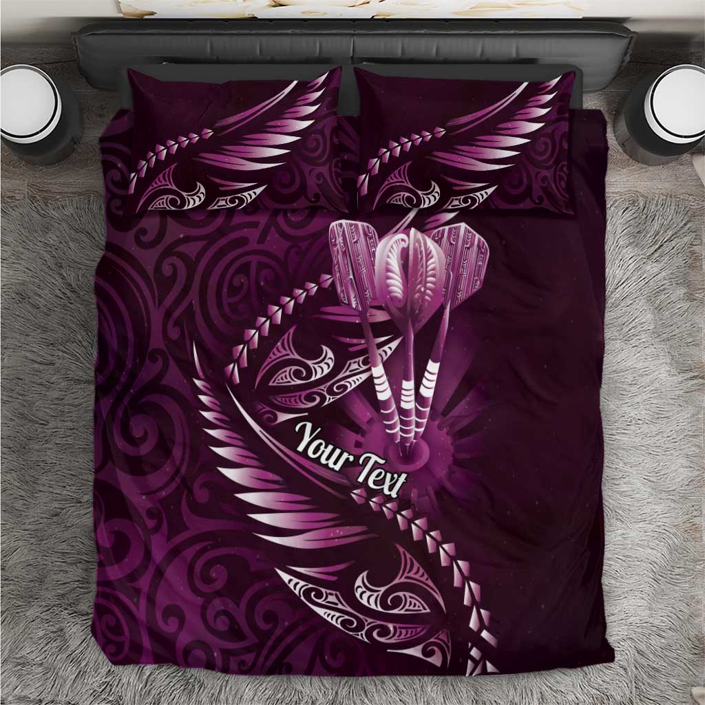 Personalised All Pink New Zealand Darts Bedding Set Aoteroa Fern Maori Galaxy Style LT14 Pink - Polynesian Pride
