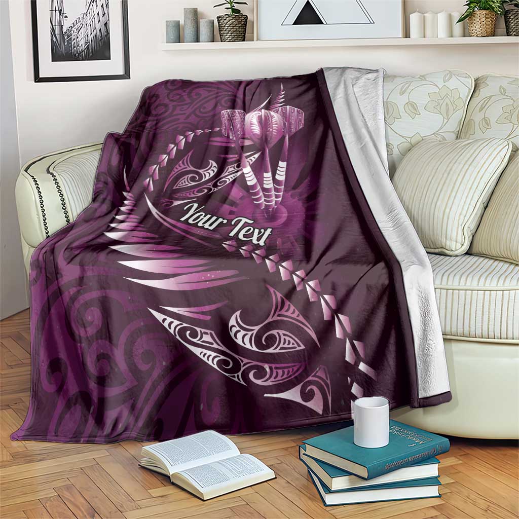 Personalised All Pink New Zealand Darts Blanket Aoteroa Fern Maori Galaxy Style LT14 Pink - Polynesian Pride