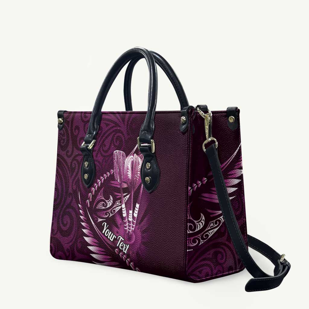 Personalised All Pink New Zealand Darts Leather Bag Aoteroa Fern Maori Galaxy Style LT14 Pink - Polynesian Pride
