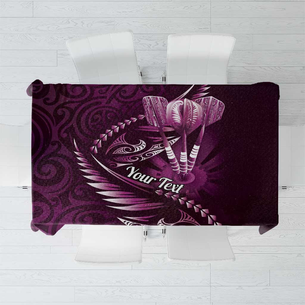 Personalised All Pink New Zealand Darts Tablecloth Aoteroa Fern Maori Galaxy Style LT14 Pink - Polynesian Pride