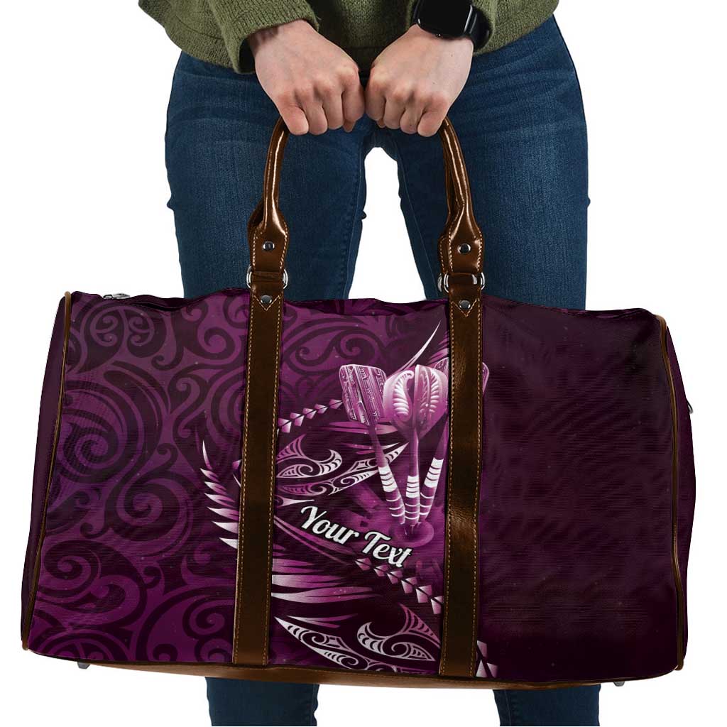 Personalised All Pink New Zealand Darts Travel Bag Aoteroa Fern Maori Galaxy Style LT14 Pink - Polynesian Pride