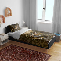Personalised All Gold New Zealand Darts Bedding Set Aoteroa Fern Maori Galaxy Style LT14 - Polynesian Pride