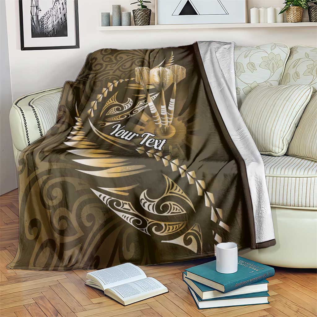 Personalised All Gold New Zealand Darts Blanket Aoteroa Fern Maori Galaxy Style LT14 Gold - Polynesian Pride