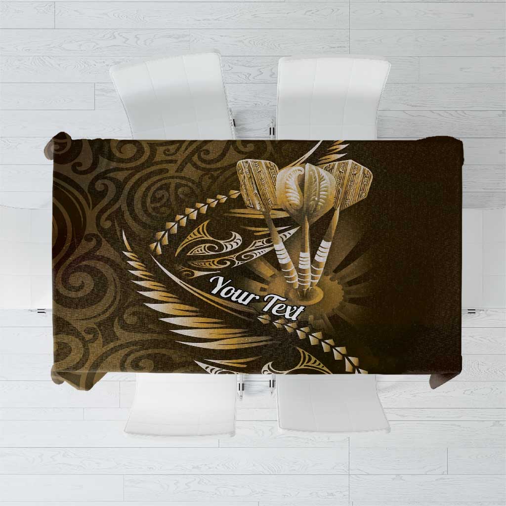 Personalised All Gold New Zealand Darts Tablecloth Aoteroa Fern Maori Galaxy Style LT14 Gold - Polynesian Pride