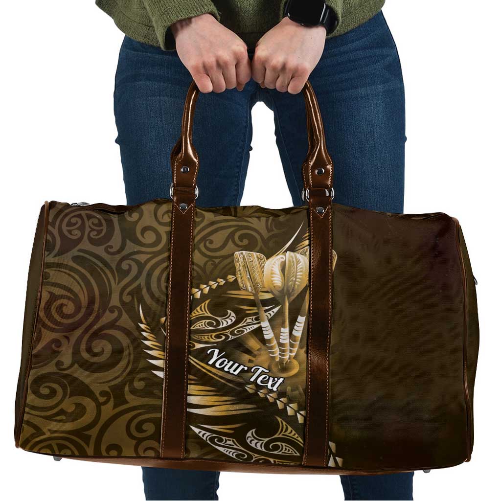 Personalised All Gold New Zealand Darts Travel Bag Aoteroa Fern Maori Galaxy Style LT14 Gold - Polynesian Pride