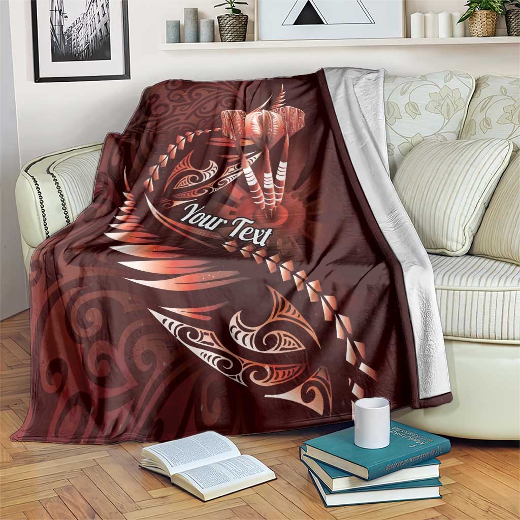 Personalised All Red New Zealand Darts Blanket Aoteroa Fern Maori Galaxy Style LT14 Red - Polynesian Pride