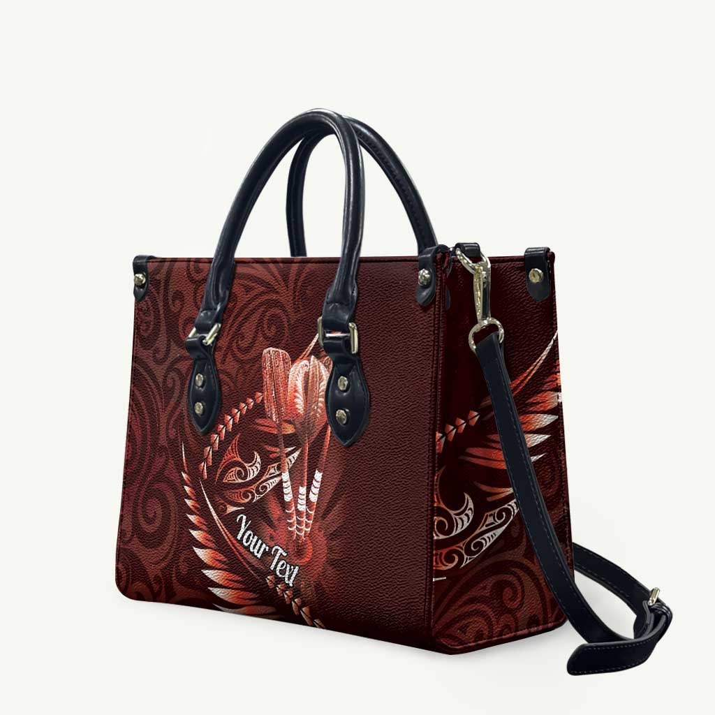 Personalised All Red New Zealand Darts Leather Bag Aoteroa Fern Maori Galaxy Style LT14 Red - Polynesian Pride