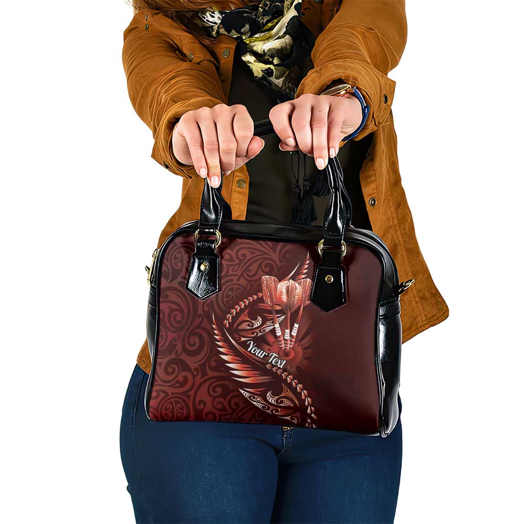 Personalised All Red New Zealand Darts Shoulder Handbag Aoteroa Fern Maori Galaxy Style LT14 One Size Red - Polynesian Pride