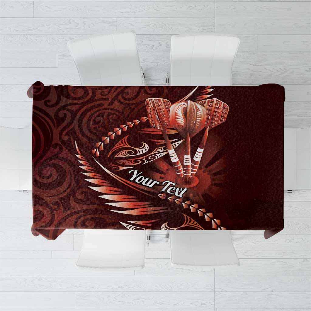 Personalised All Red New Zealand Darts Tablecloth Aoteroa Fern Maori Galaxy Style LT14 Red - Polynesian Pride