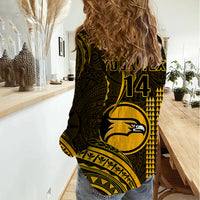 Personalised Hawaii Nanakuli High And Intermediate School Women Casual Shirt Polynesian Kakau Pattern LT14 - Polynesian Pride
