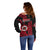 Hawaii Kahuku High And Intermediate School Off Shoulder Sweater Red Raiders Kakau Pattern LT14 - Polynesian Pride