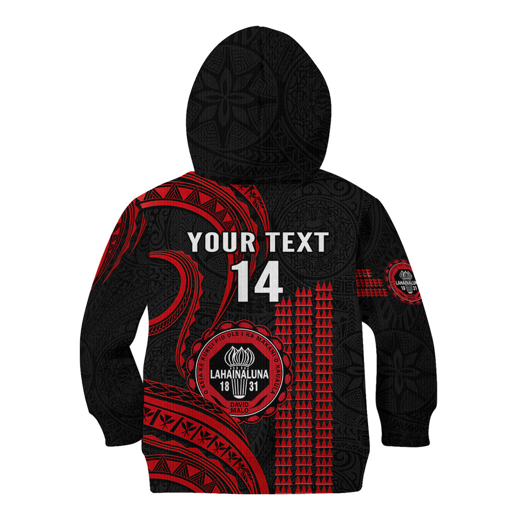 Personalised Hawaii Lahainaluna High School Kid Hoodie Polynesian Kakau Pattern LT14 - Polynesian Pride