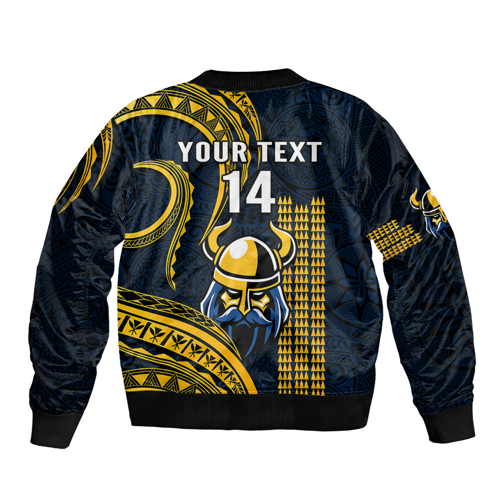 Personalised Hawaii Hilo High School Bomber Jacket Vikings Polynesian Kakau Pattern LT14 - Polynesian Pride